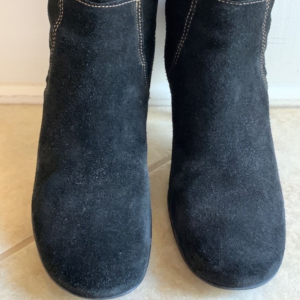 Carisma Black Suede Tall Boots w Buckle Sz 8.5 made in Italy - Picture 11 of 16